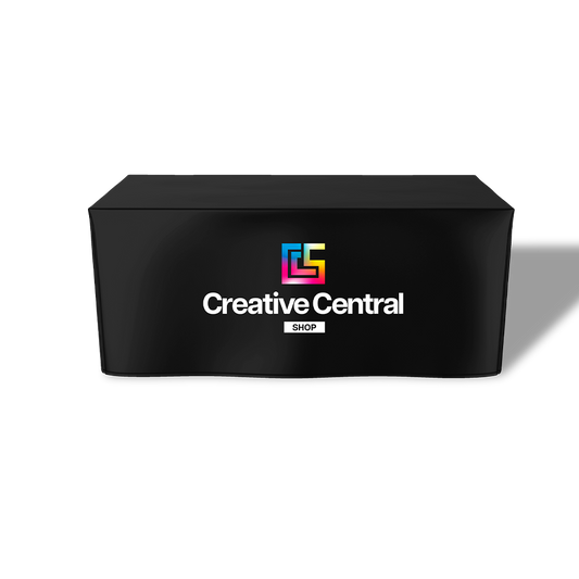 Premium Fitted Table Cover  (Full-Color Dye Sublimation, Full Bleed)