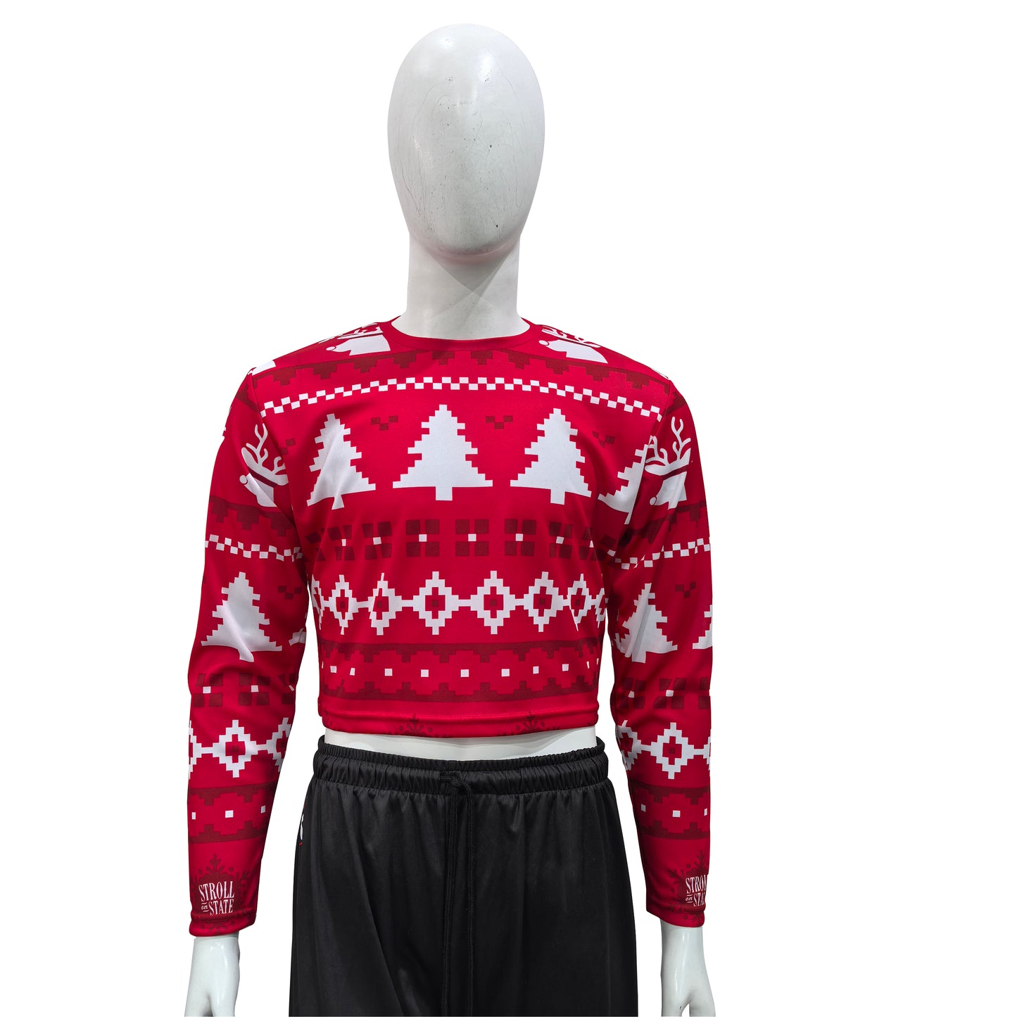 150GSM Mesh Jersey Cropped Long Sleeve Crew Neck (Full Dye Sublimation)#500246